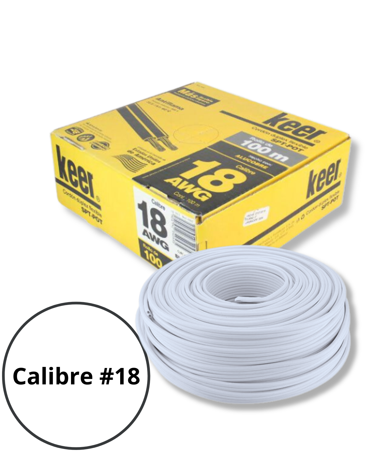 Cable eléctrico Duplex Calibre 18 | Cable POT KEER 4053