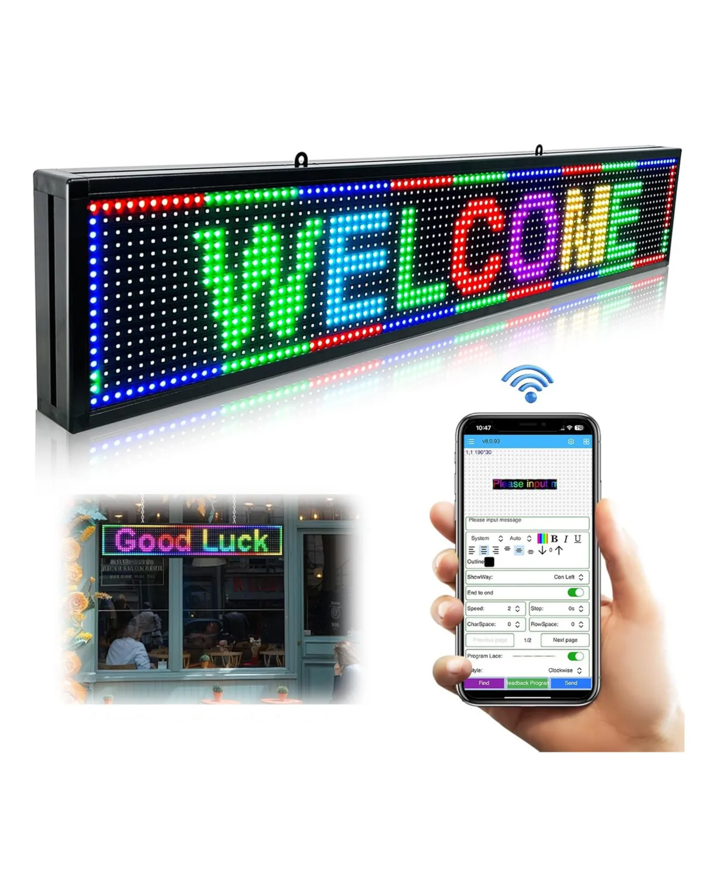 Anuncio Led Programable RGB WIFI | Letrero LED IP65 programable desde celular