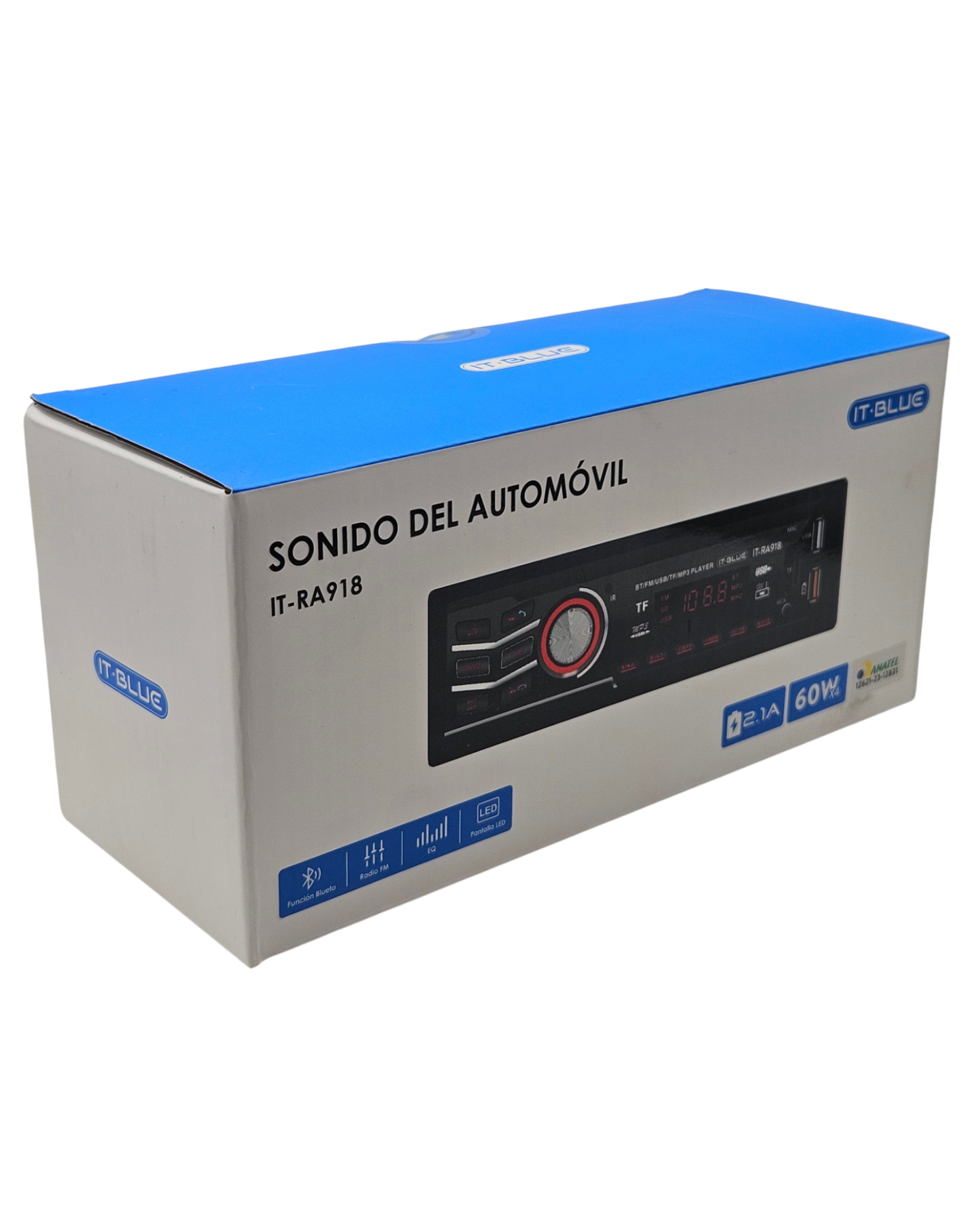 Autoestereo 1 Din MP3 Bluetooth Radio Auxiliar USB SD | Estereo Automotriz sencillo | IT-RA918