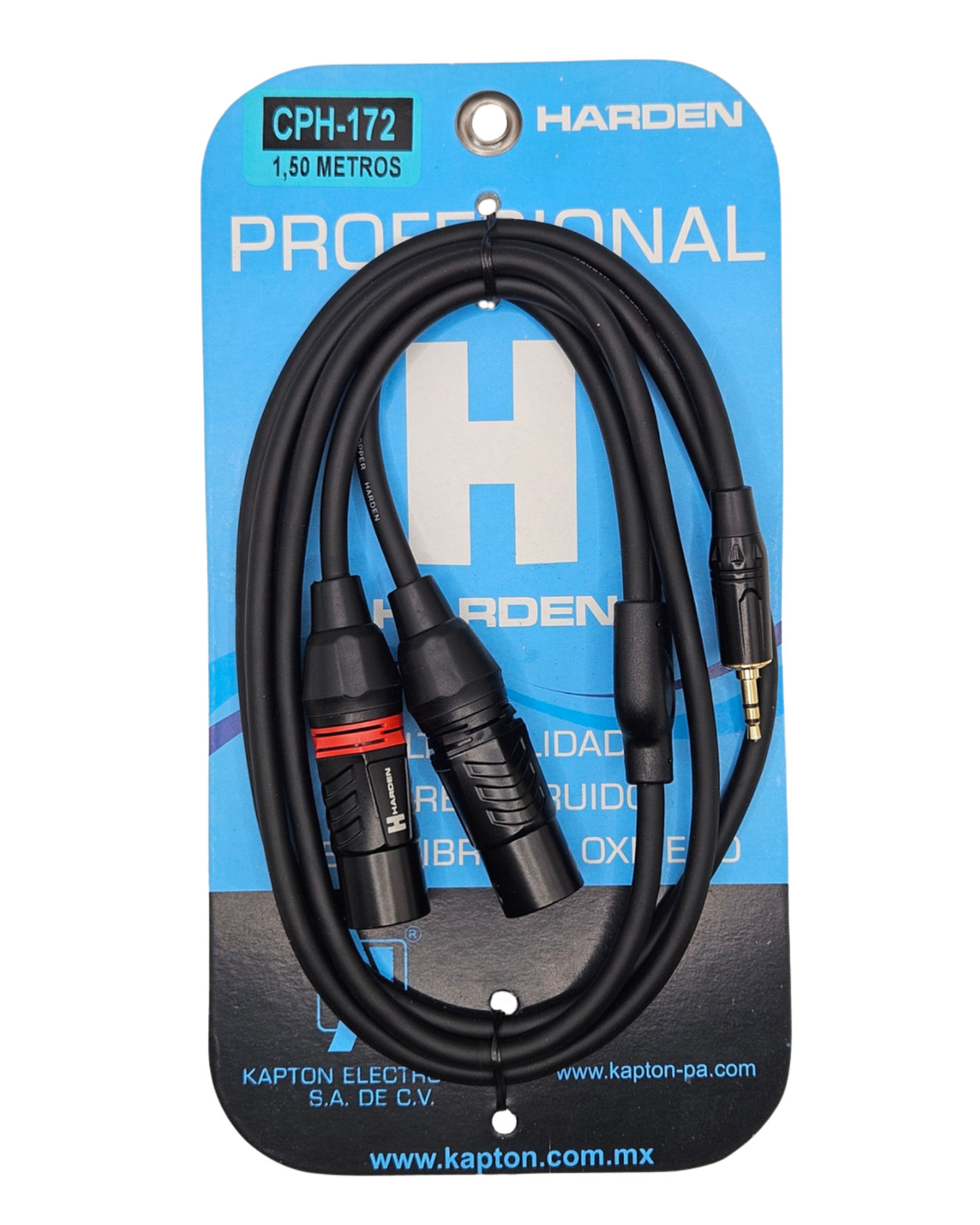 CPH-172 Cable de Audio de 1 Plug 3.5 Estéreo 2 Cannon Macho | "Y" de 1 Plug 3.5mm a 2 XLR Macho