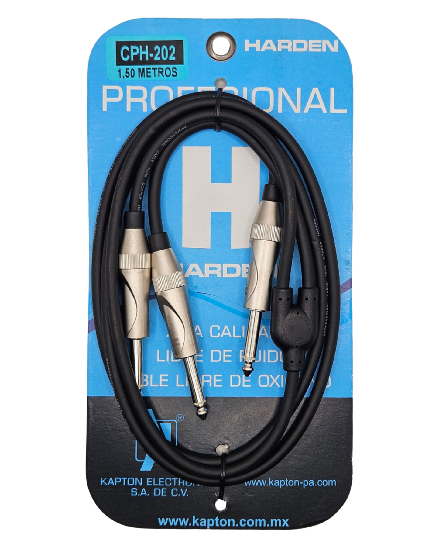 CPH-202 Cable de Audio de 1 Plug 6.3 Monaoaural a 2 Plug 6.3 Monoaural | "Y" de 1 Plug 6.3mm Monoaural a 2 plug 6.3mm Monoaural
