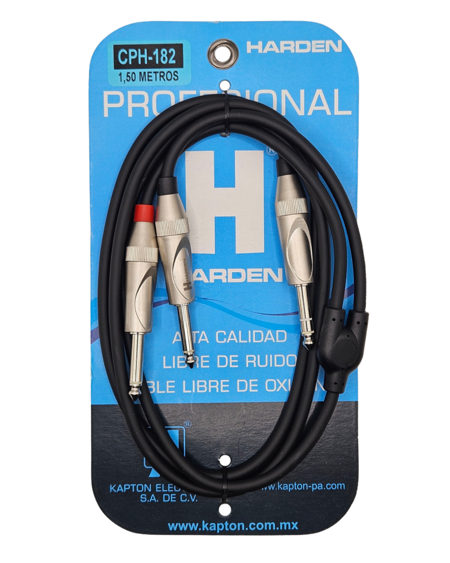 CPH-182 Cable de Audio de 1 Plug 6.3 Estéreo a 2 Plug 6.3 Monoaural | "Y" de 1 Plug 6.3mm a 2  Plug 6.3mm