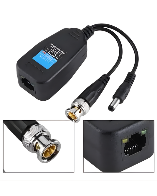 Extensor de Video por Cable UTP CCTV | Par de Video Balun para camara de seguridad UTP BNC