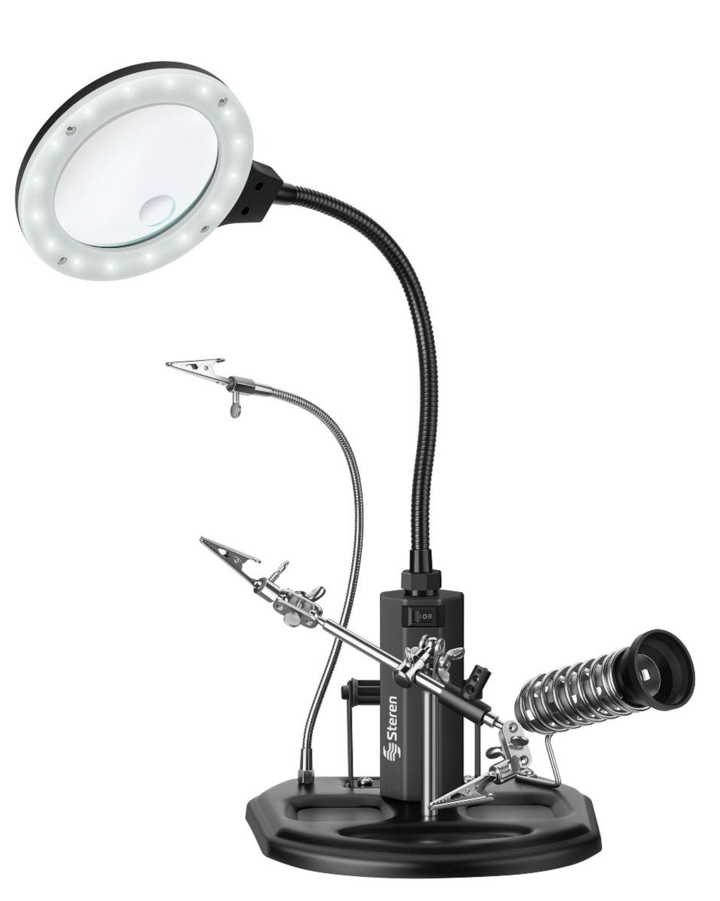 Soporte para Cautín con Lupa y Luz LED | HER-725N3