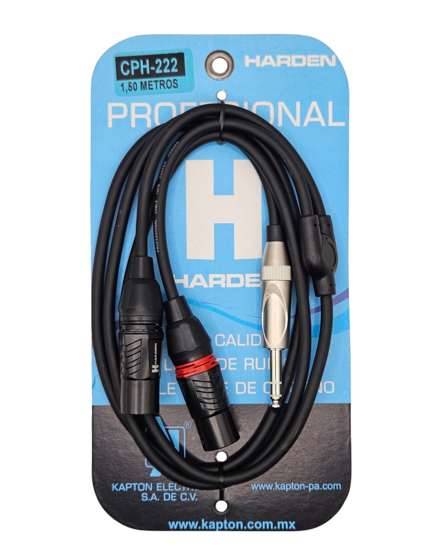 CPH-222 Cable de Audio de 1 Plug 6.3 Estereo a 2 Cannon Macho | "Y" de 1 Plug 6.3mm a 2 Conectores XLR Macho