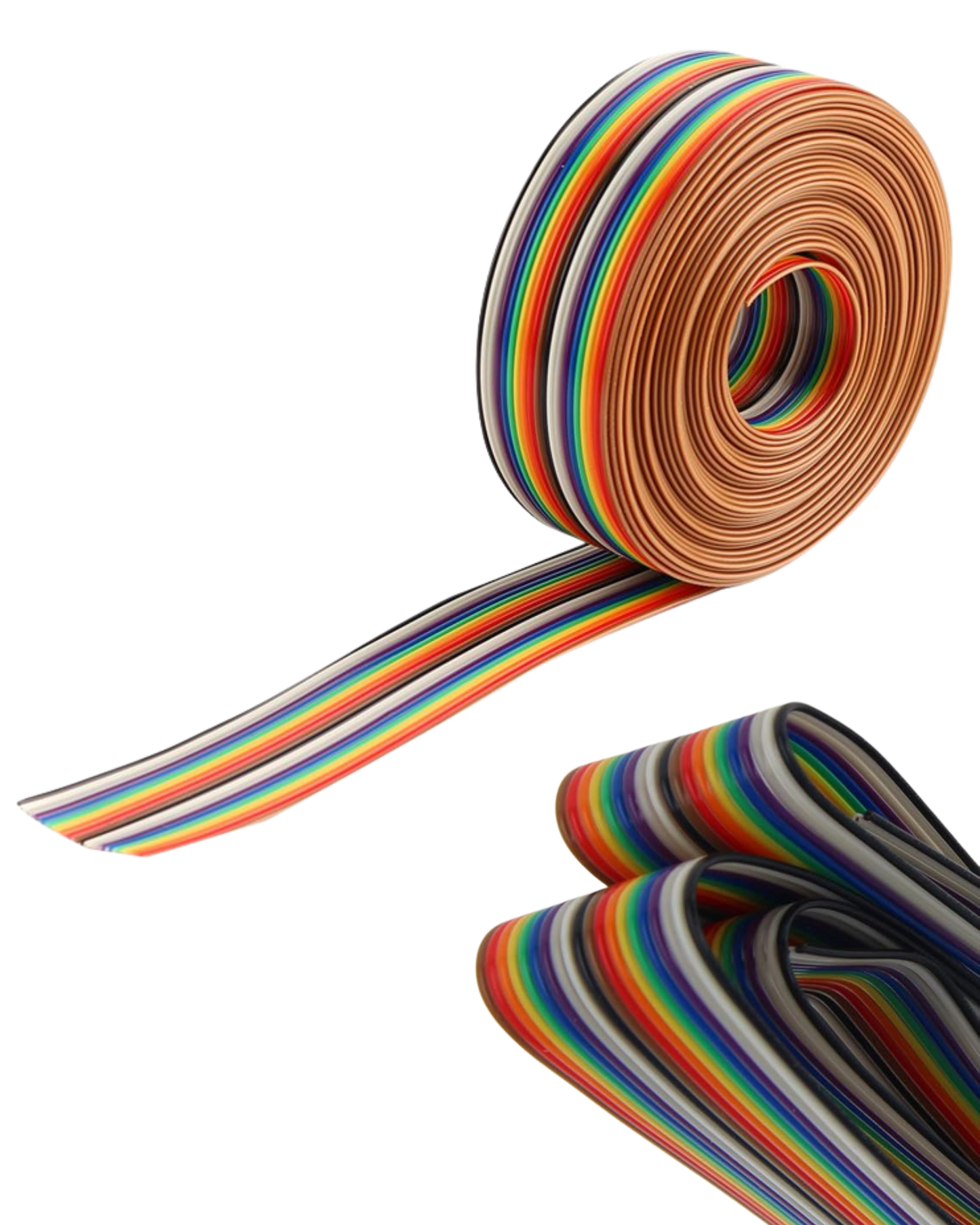 Cable plano arcoíris 20 vías 28AWG | Cable Ribbon multicolor Pitch estándar 20 hilos | Tramo 1 metro