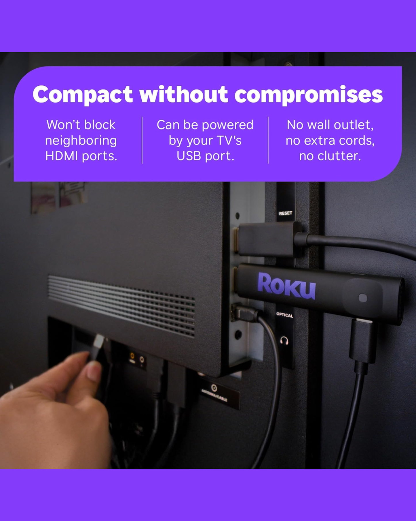 Roku Streaming Stick HD 2025 | Dispositivo de transmisión HD para TV con Mando a Distancia por Voz Roku, TV Gratis y en Vivo