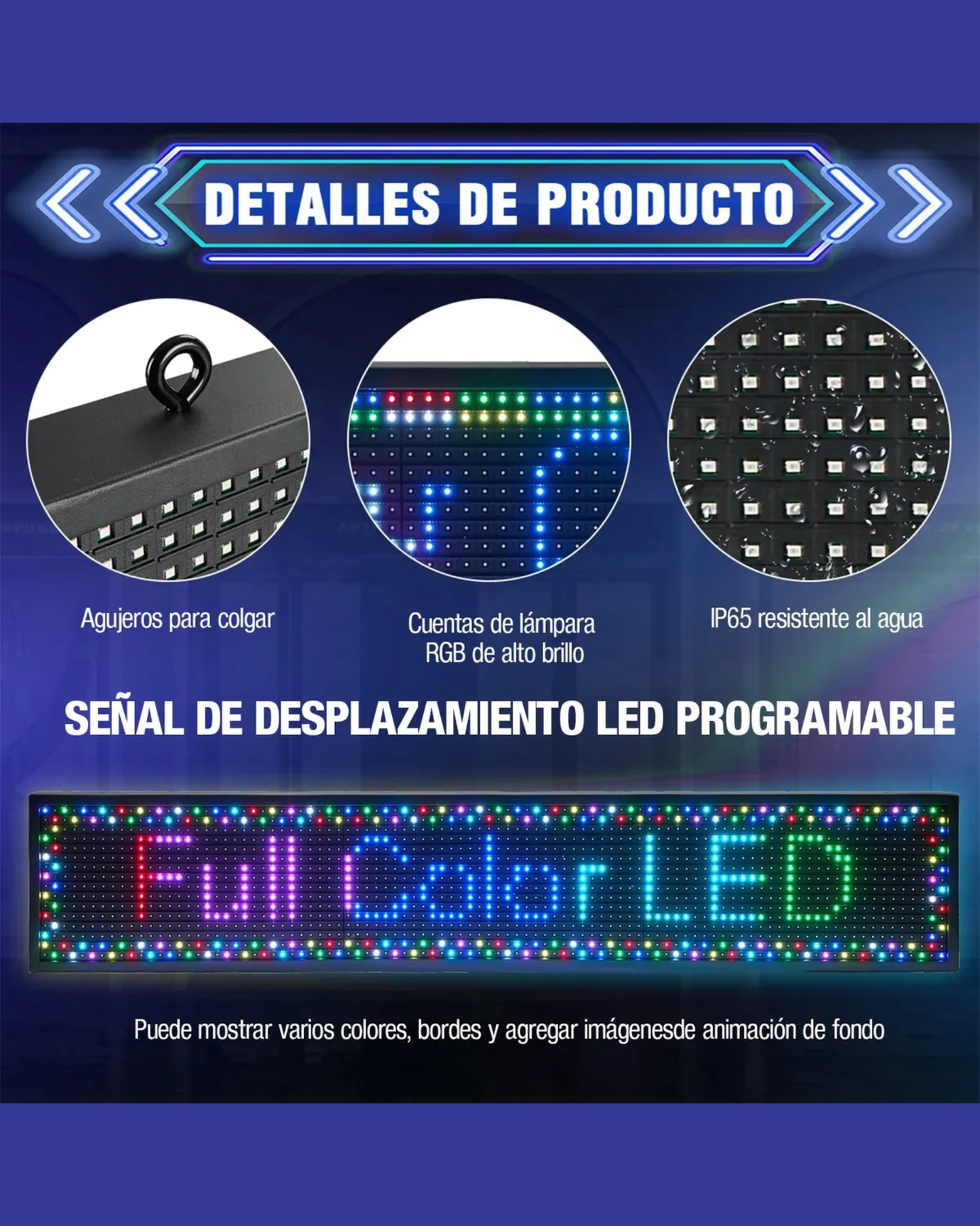 Anuncio Led Programable RGB WIFI | Letrero LED IP65 programable desde celular