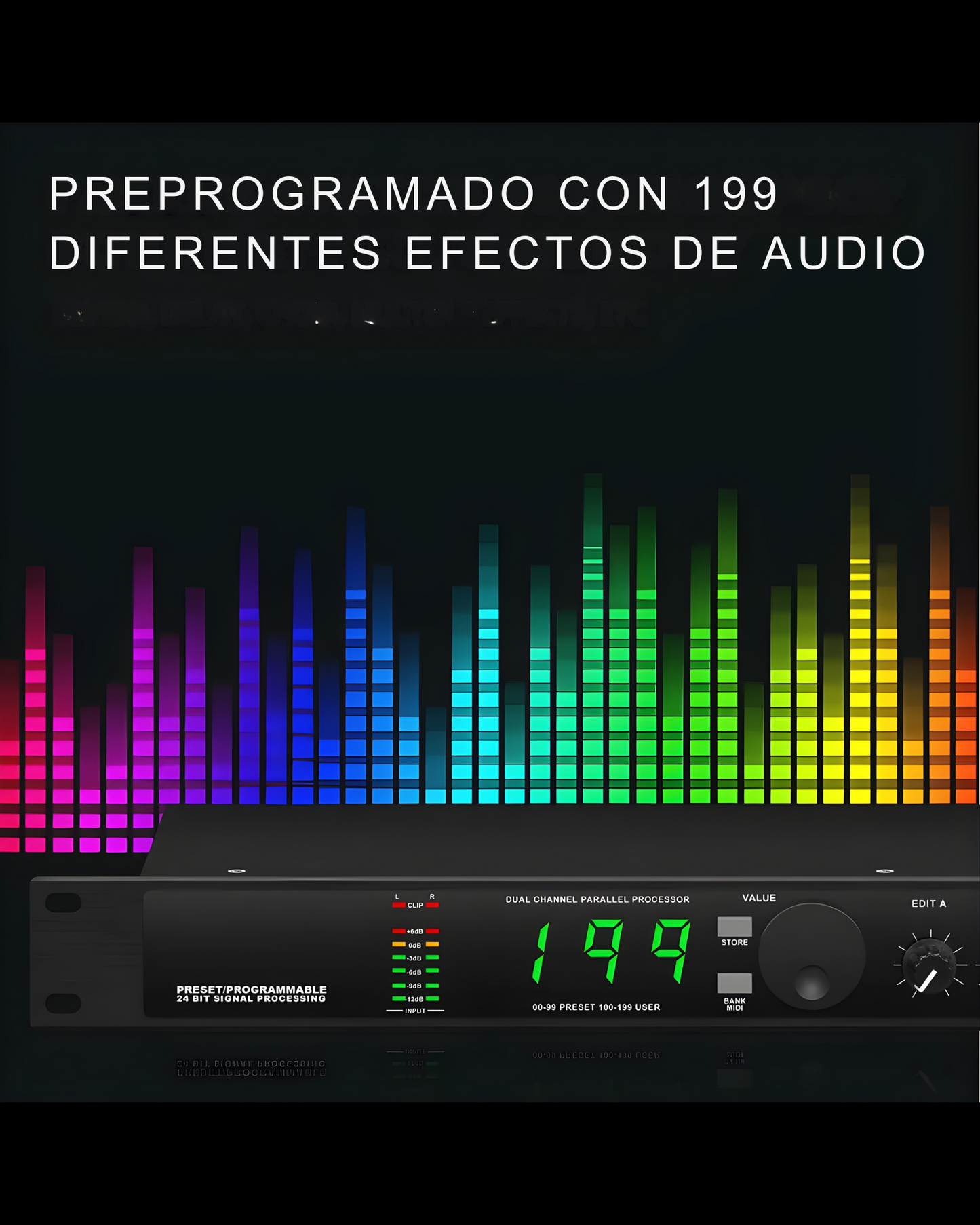Procesador Multiefecto De Reverberación Digital | Procesador de voz con efectos de voz preprogramados