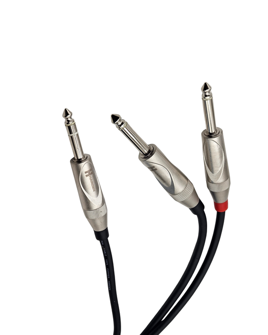 Cable de Audio de 1 Plug 6.3 Estéreo a 2 Plug 6.3 Monoaural CPH-182 | "Y" de 1 Plug 6.3 Estéreo a 2  Plug 6.3 Monoaural