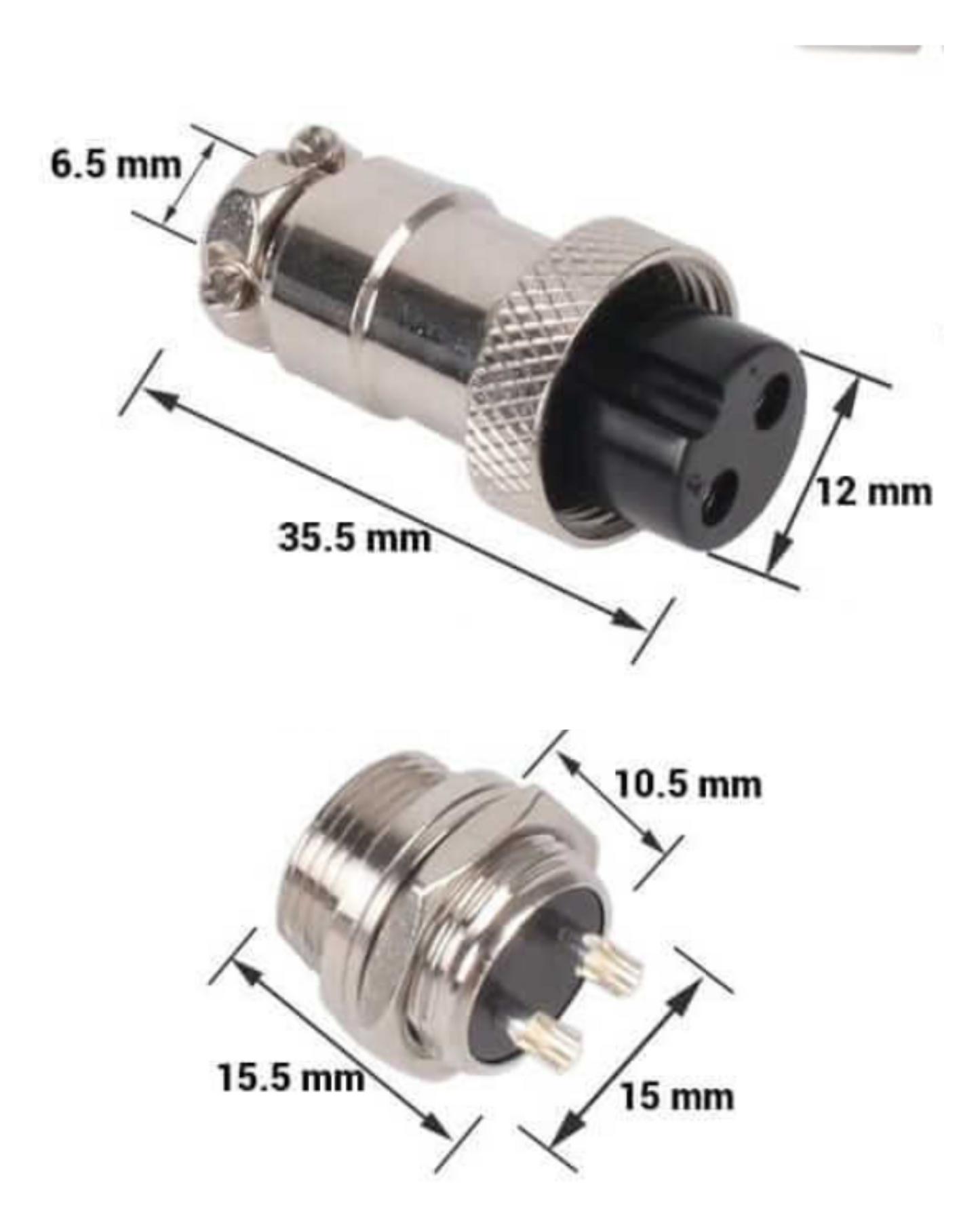 Conector Universal de Aviación Mini Din 2 pines