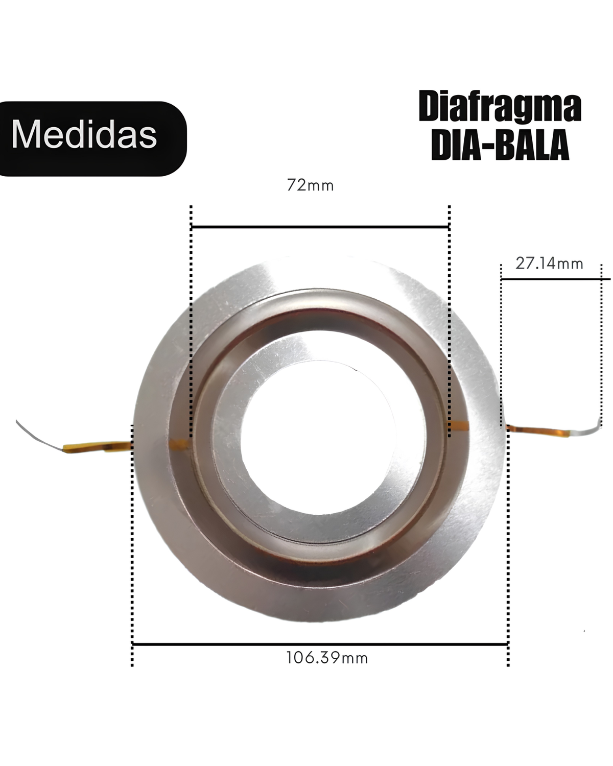 175-518 Diafragma 2.8" de Titanio Para Tweeter Bala Tipo Pyramid TW-57 8Ω