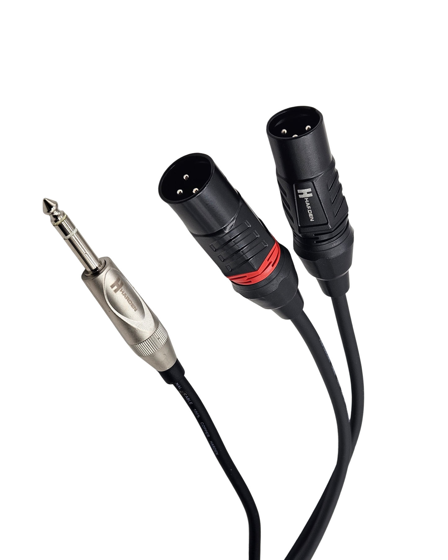 CPH-222 Cable de Audio de 1 Plug 6.3 Estereo a 2 Cannon Macho | "Y" de 1 Plug 6.3mm a 2 Conectores XLR Macho