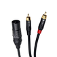 CPH-212 Cable de Audio de 1 Cannon Macho a 2 RCA Macho | "Y" de 1 Conector XLR Macho a 2 RCA Macho