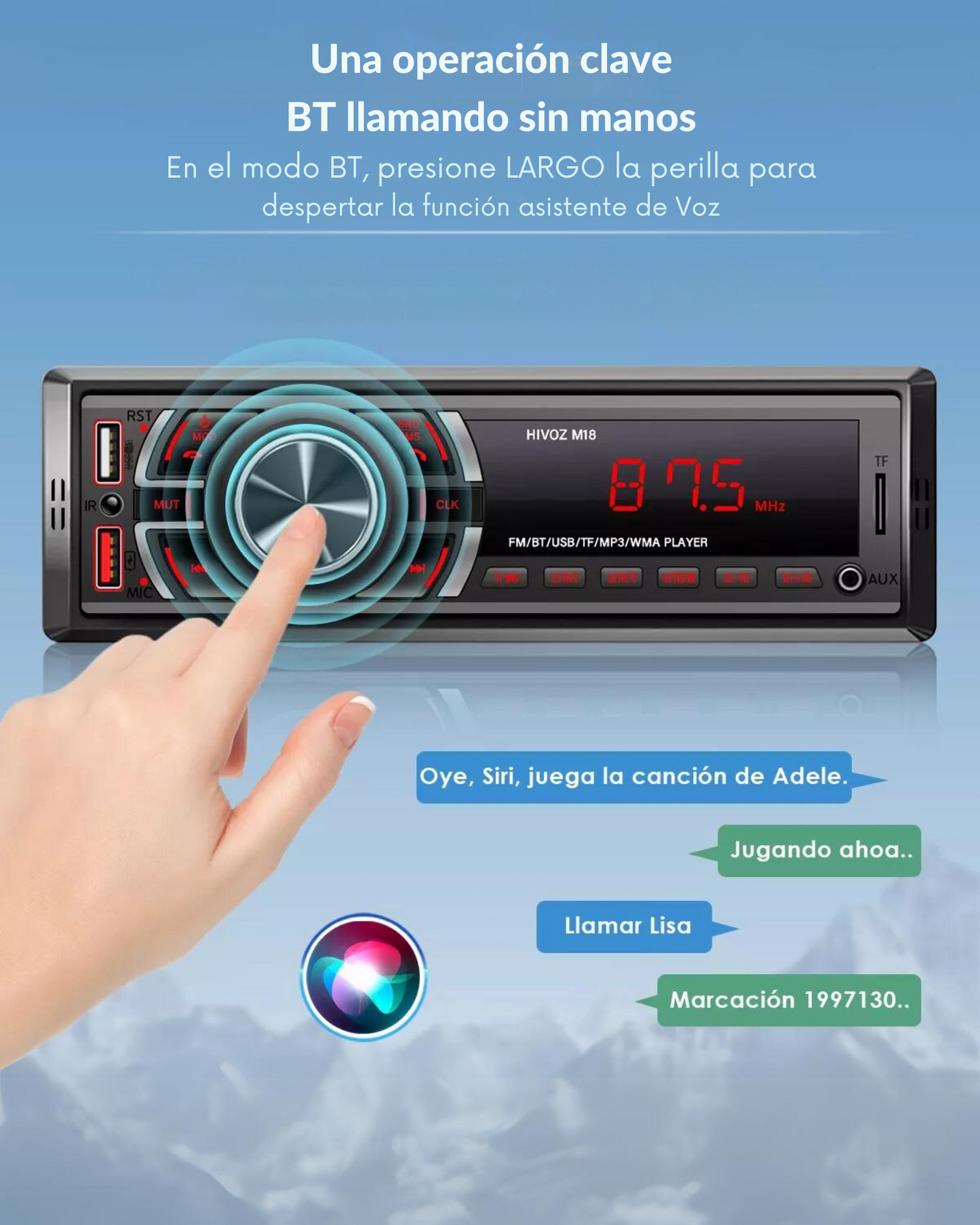 Autoestereo 1 Din MP3 Bluetooth Radio Auxiliar USB SD | Estereo Automotriz sencillo HIVOZ