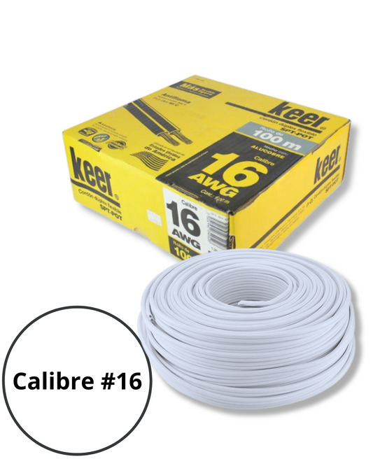 Cable eléctrico Duplex Calibre 16 | Cable POT KEER 4052