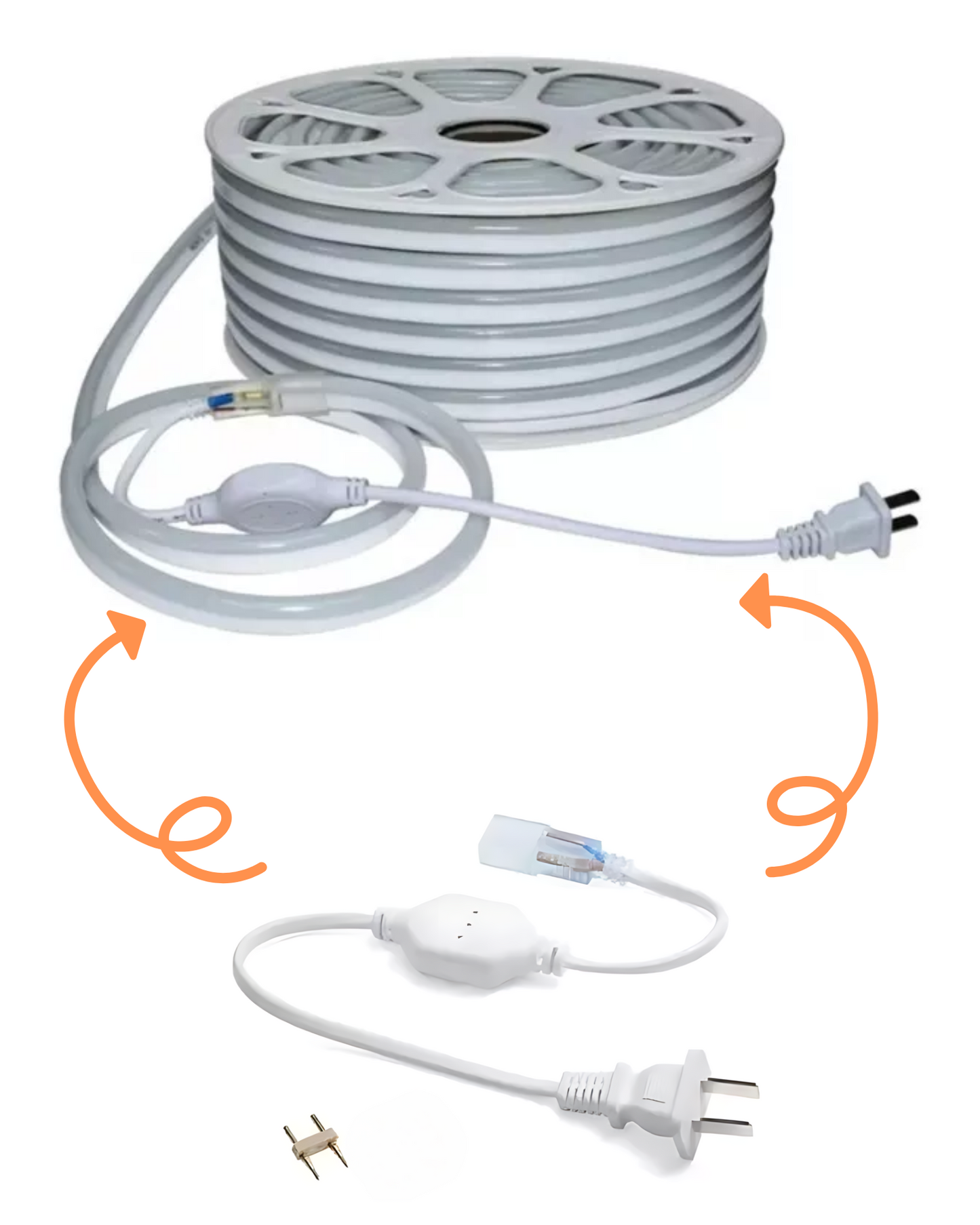 Conector para manguera LED 110V AC | Adaptador de corriente para tira LED