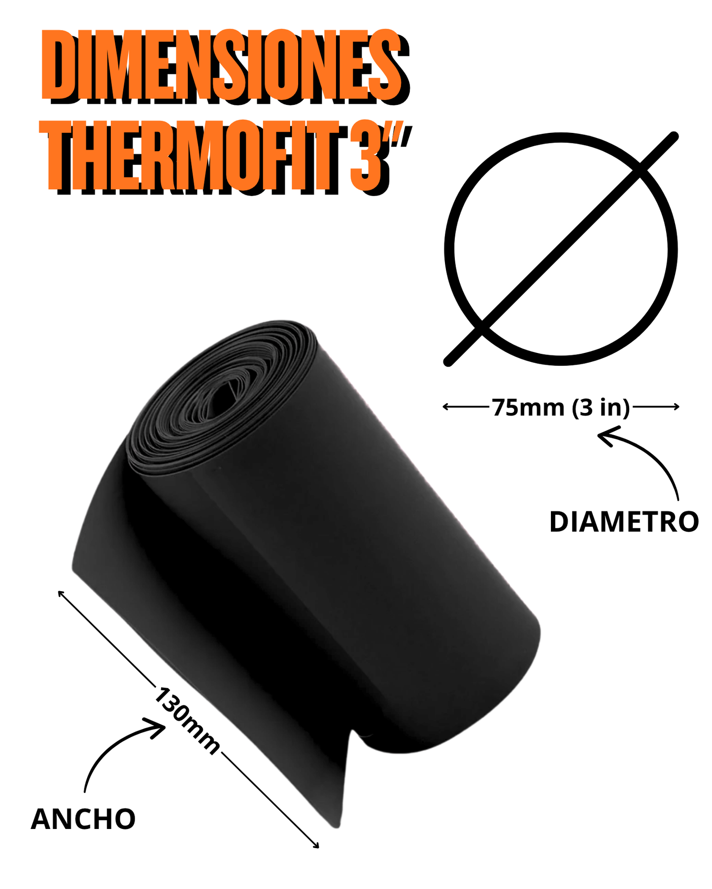 Tubo Aislante Termo Contráctil Thermofit Diámetro 3" | T80301