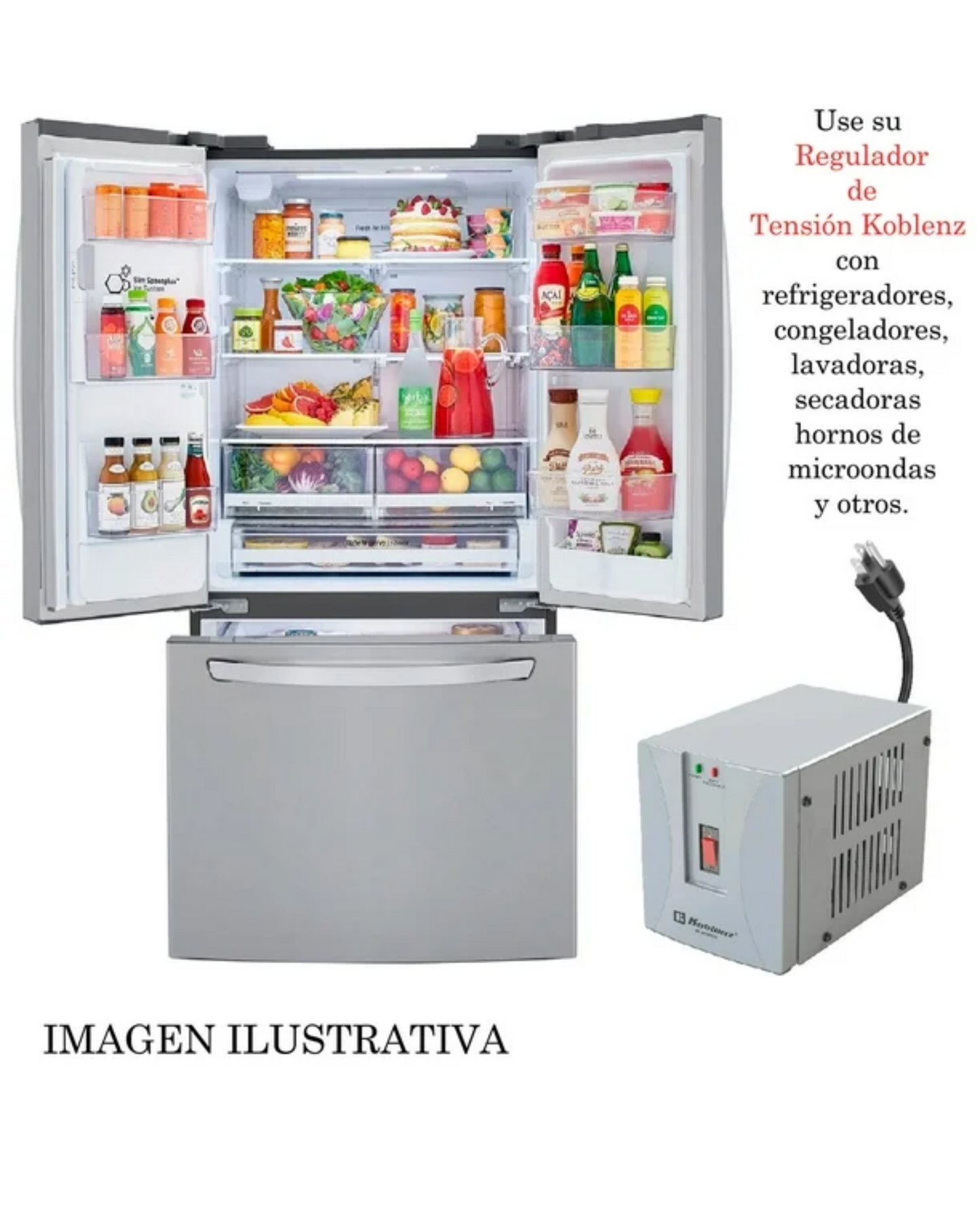 Regulador de Voltaje Koblenz RI-2002 para Linea Blanca, Refrigerador y Lavadora