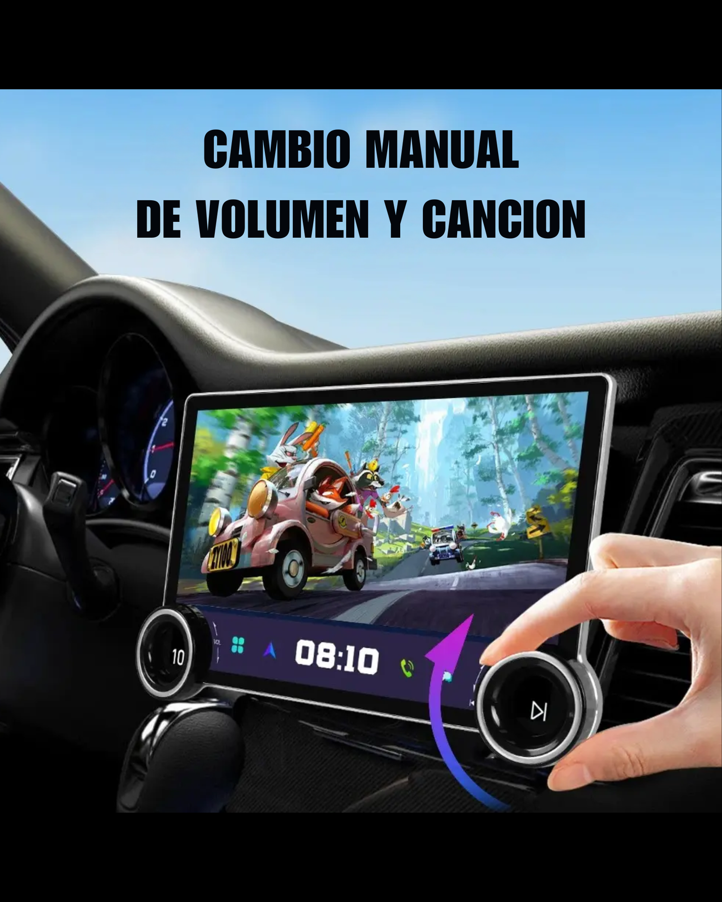 Autoestereo pantalla 10" Android Auto y Carplay Inalambrico | Estereo de pantalla doble din Universal KP-RA937