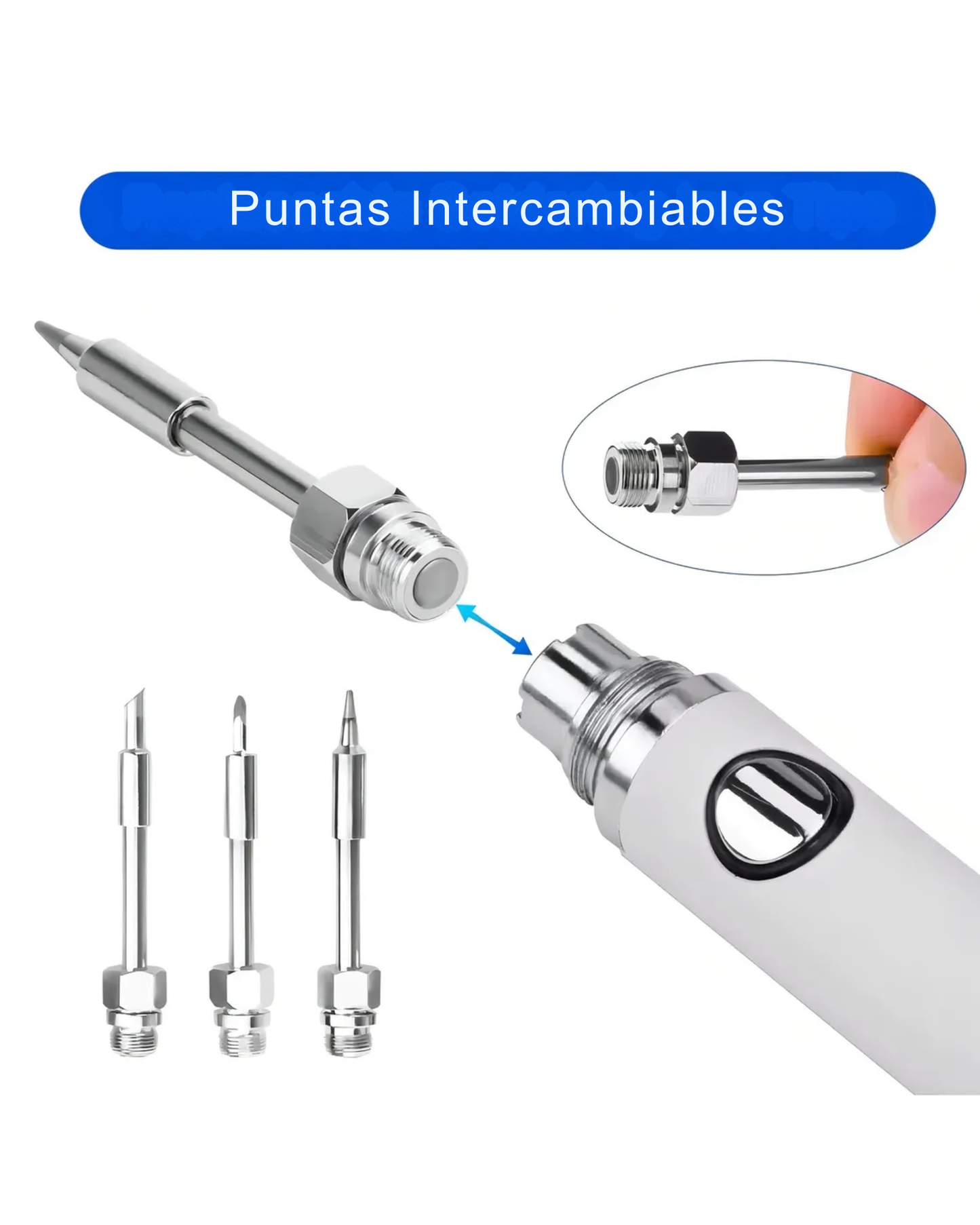 Cautín Inalambrico Portatil Recargable | Soldador 3 puntas intercambiables USB tipo C
