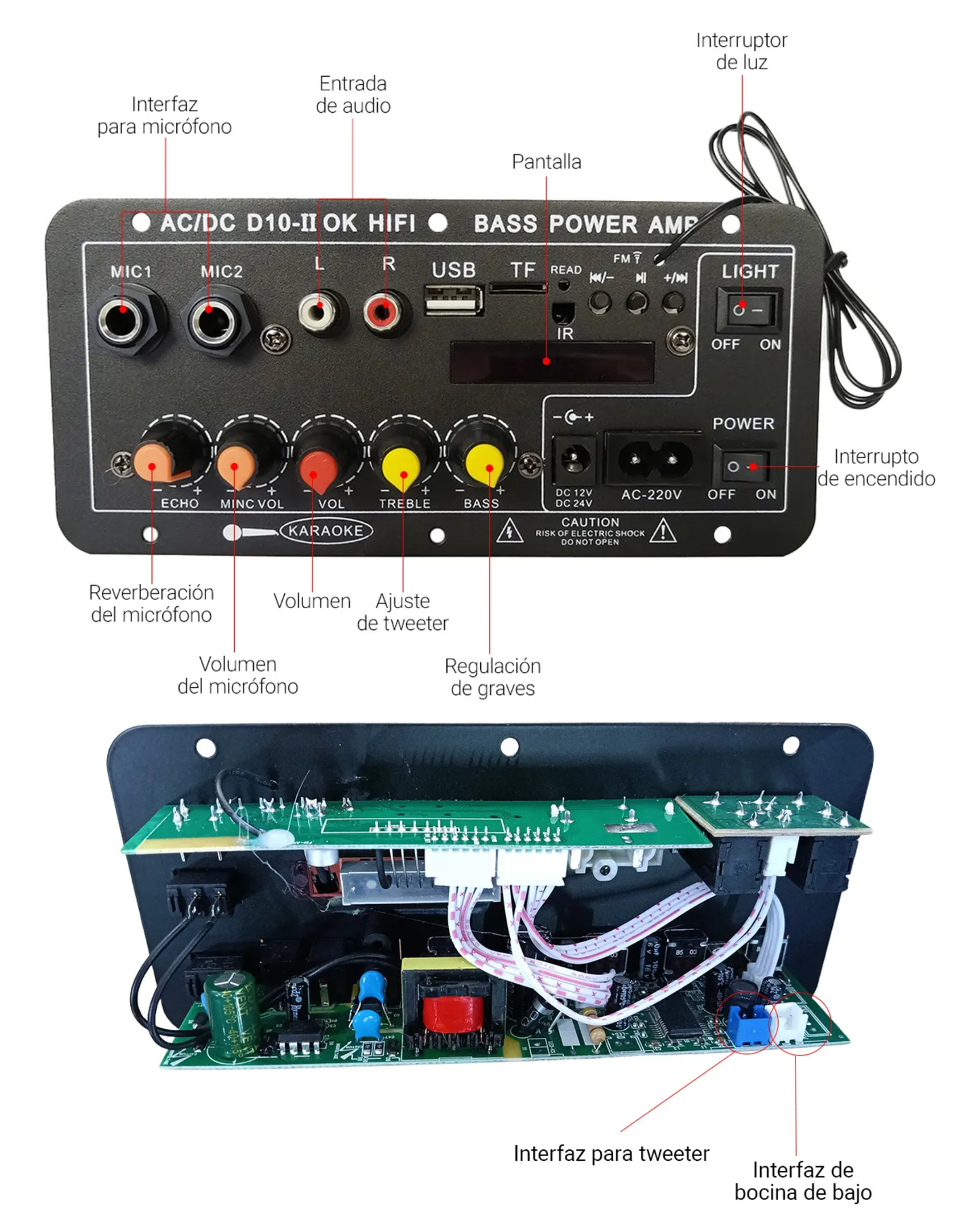 Placa Amplificada para bocina Audio 35w Negro | Repuesto placa bocina amplificada