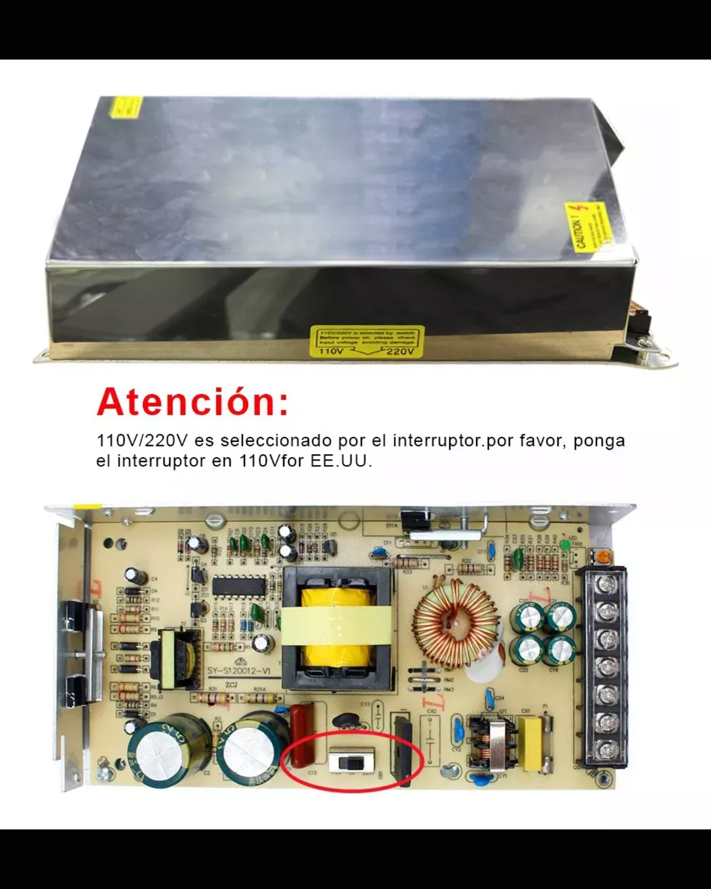 Fuente Conmutada 12V 60A | Fuente de poder 110VAC - 220VAC 720W