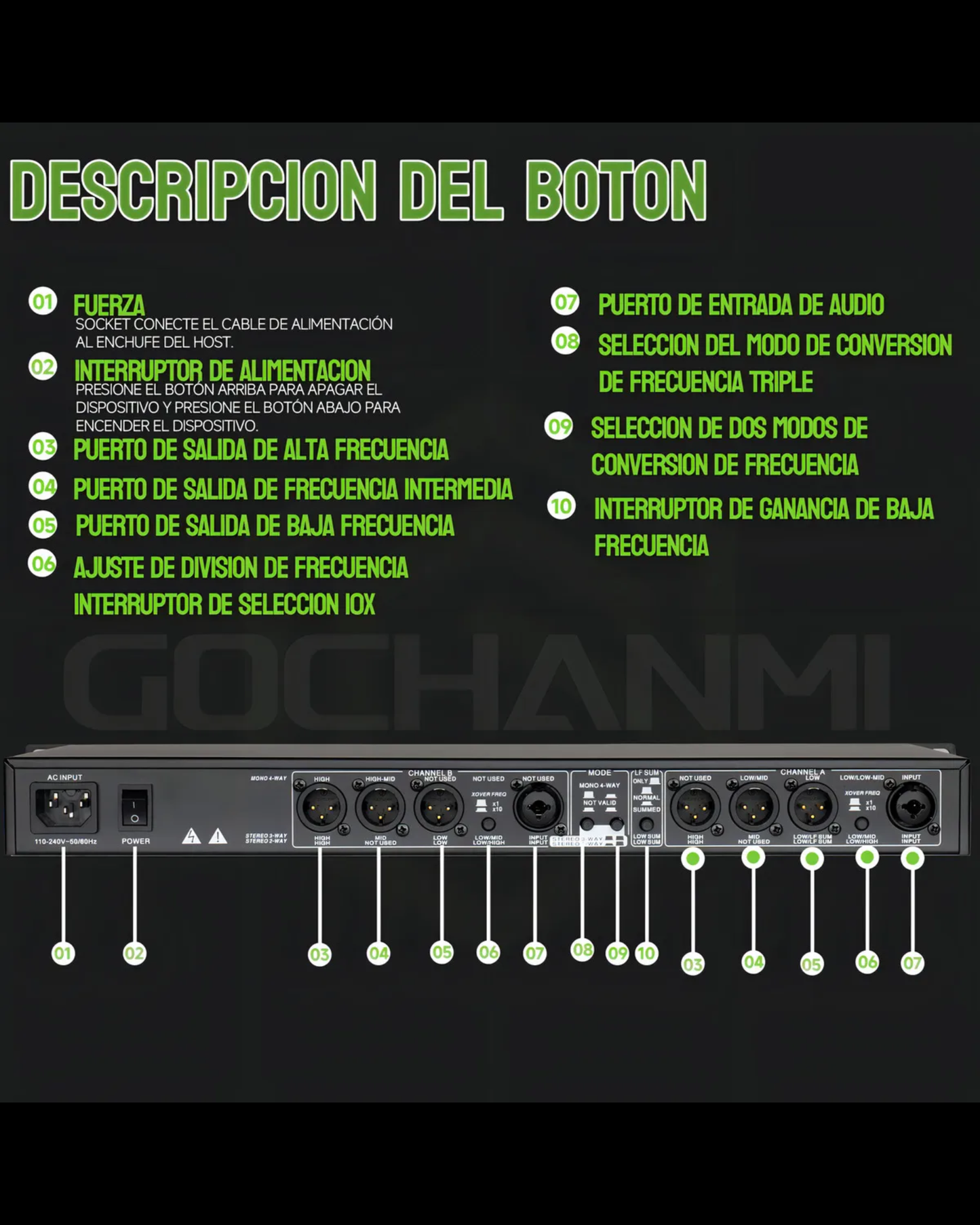 Crossover Activo CR-234XL | Compresor de Frecuencia de Audio
