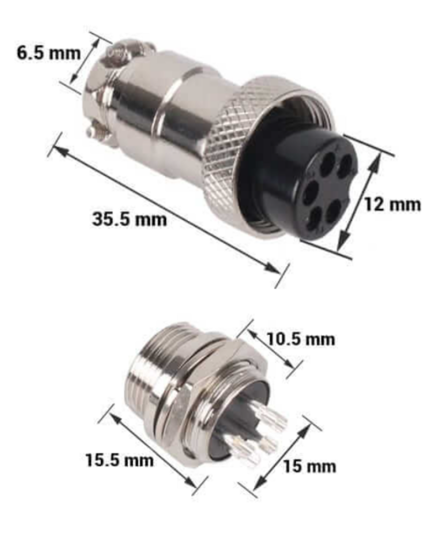 Conector Universal de Aviación Mini Din 5 pines