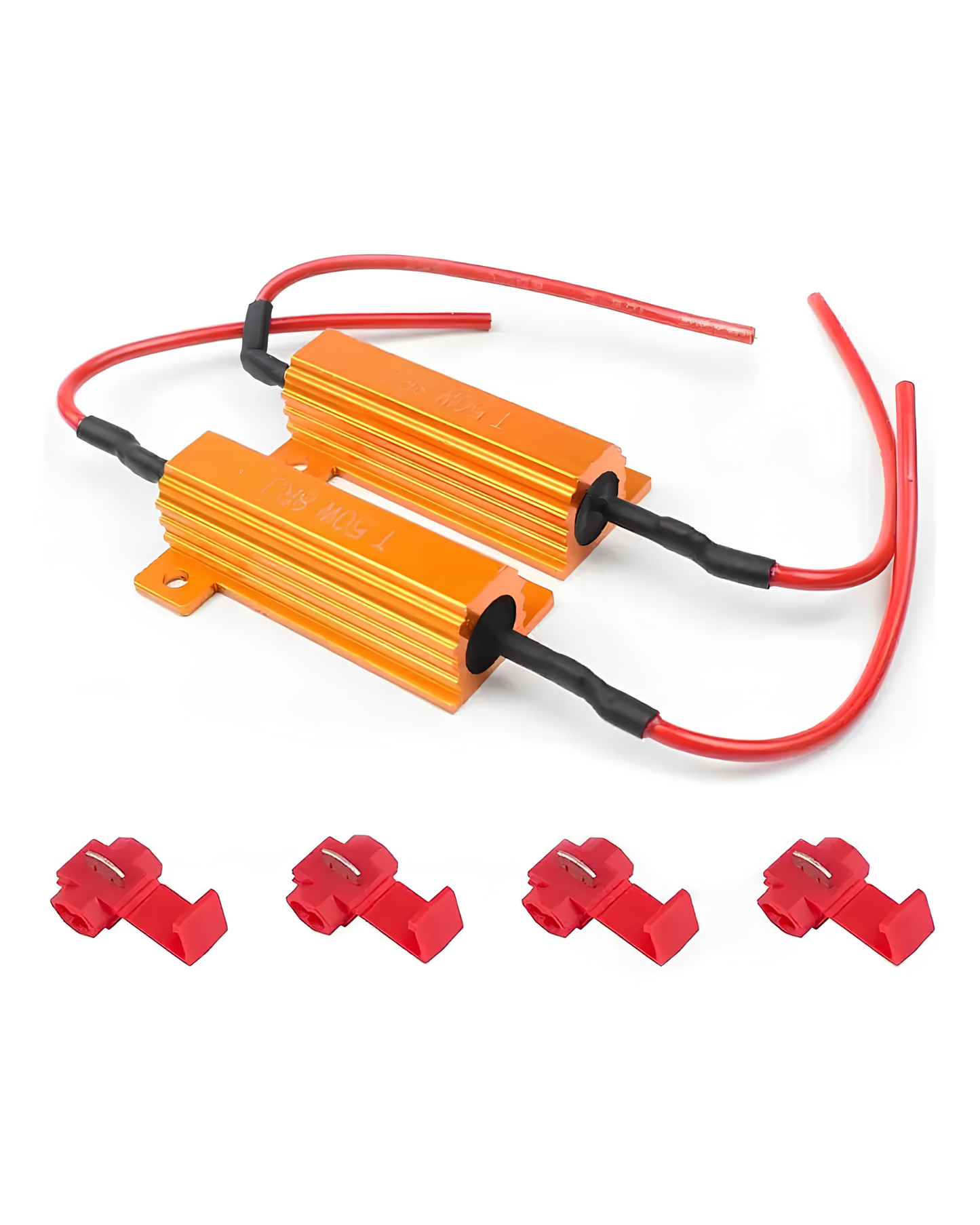 Par de resistencias para foco LED Canbus | Resistencia para error de foco LED en coche | Resistencia de potencia de aluminio 6 ohms 50W