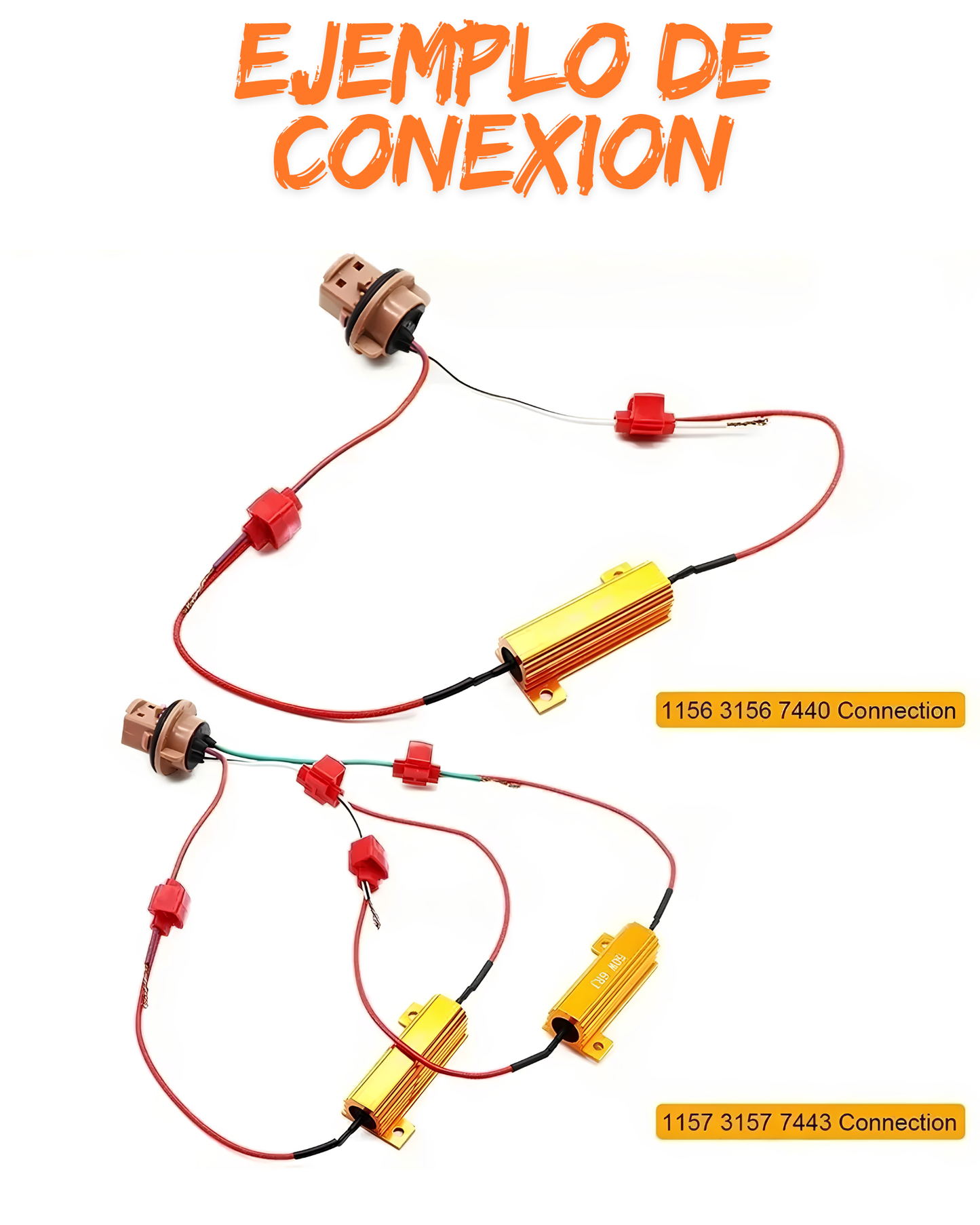 Par de resistencias para foco LED Canbus | Resistencia para error de foco LED en coche | Resistencia de potencia de aluminio 6 ohms 50W