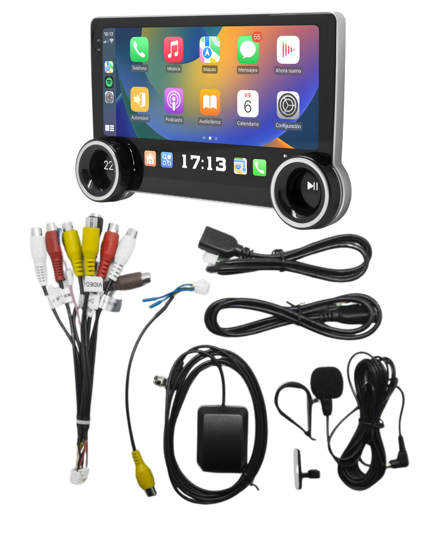 Autoestereo pantalla 10" Android Auto y Carplay Inalambrico | Estereo de pantalla doble din Universal KP-RA937