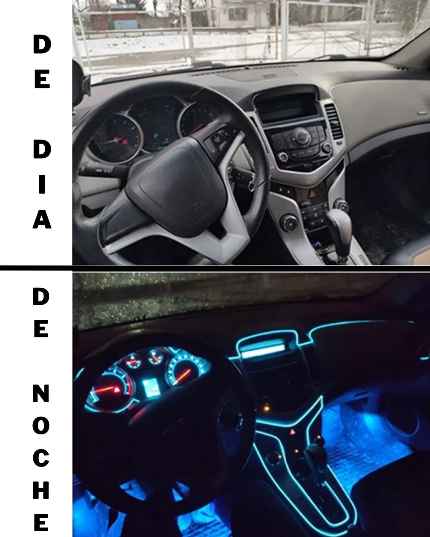 Hilo neon para coche con ceja | Hilo Neon LED decorativo automotriz