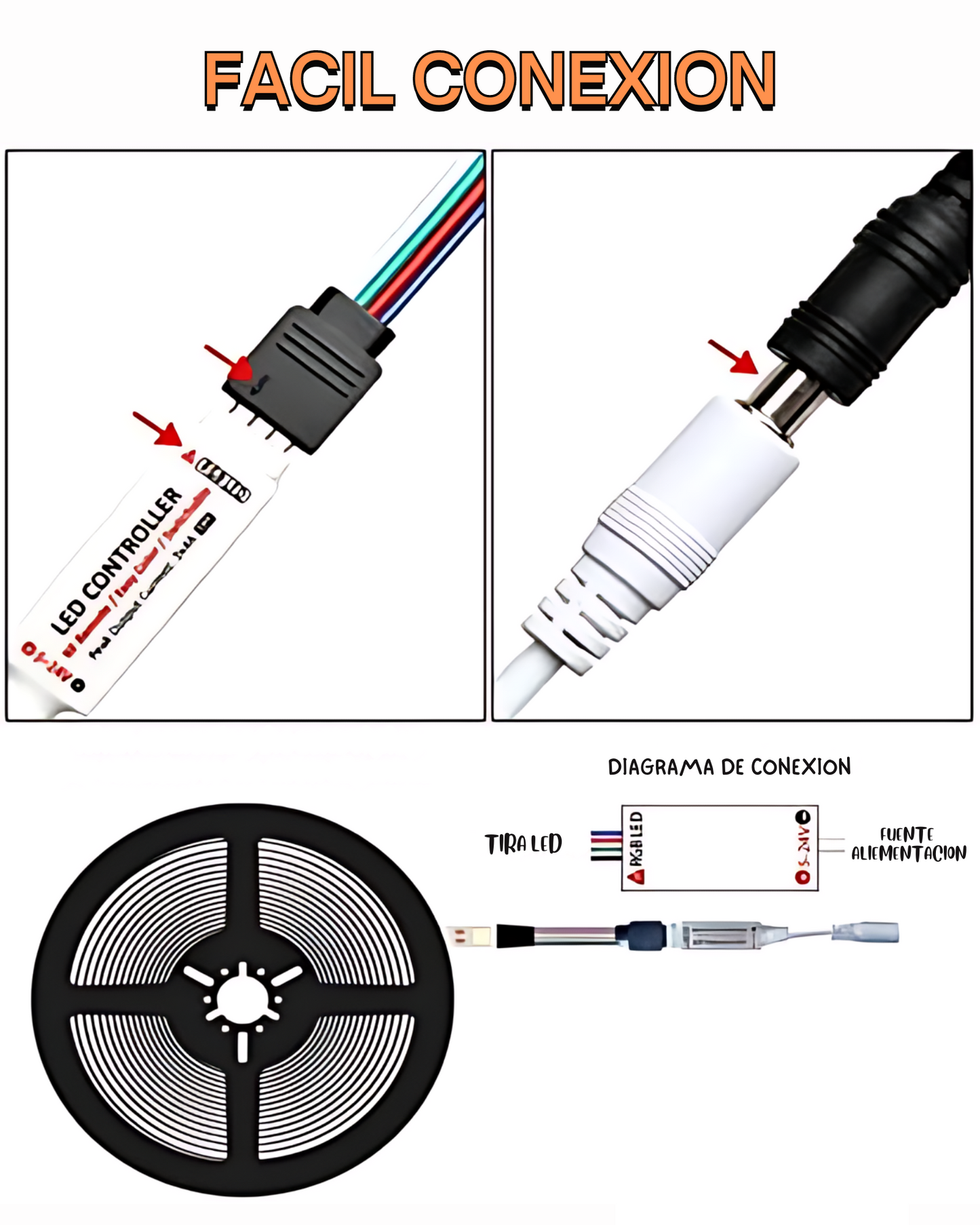 Controlador Para Tira de LED RGB con Control