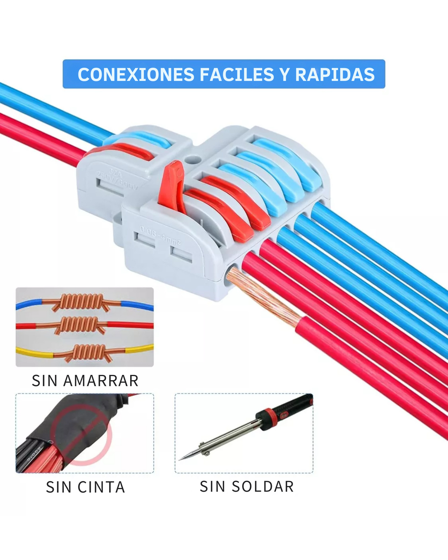 Conector eléctrico PCT de empalme rápido| Conector rápido de palanca | Diferentes modelos