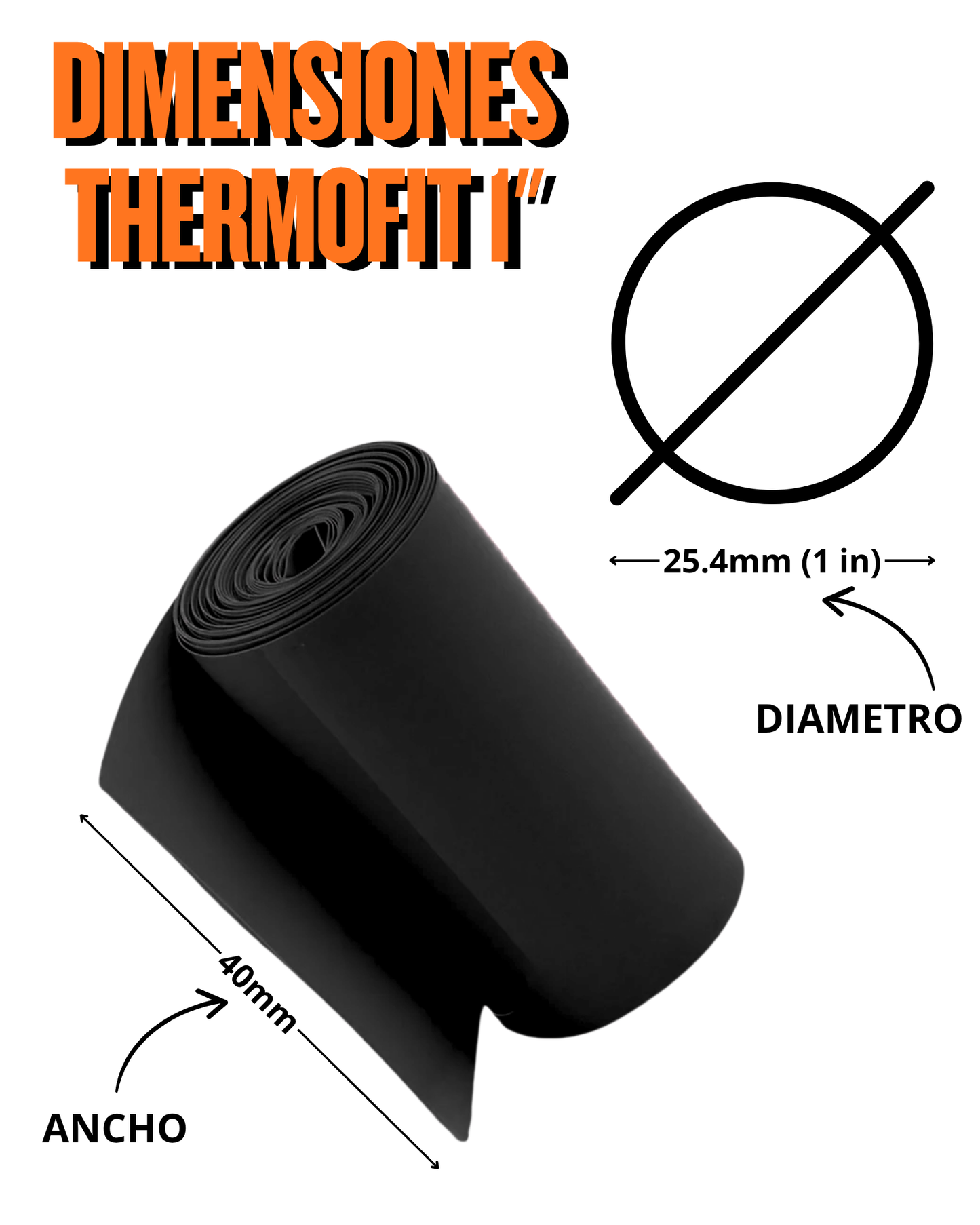 Tubo Aislante Termo Contráctil Thermofit Diámetro 1" | T12554
