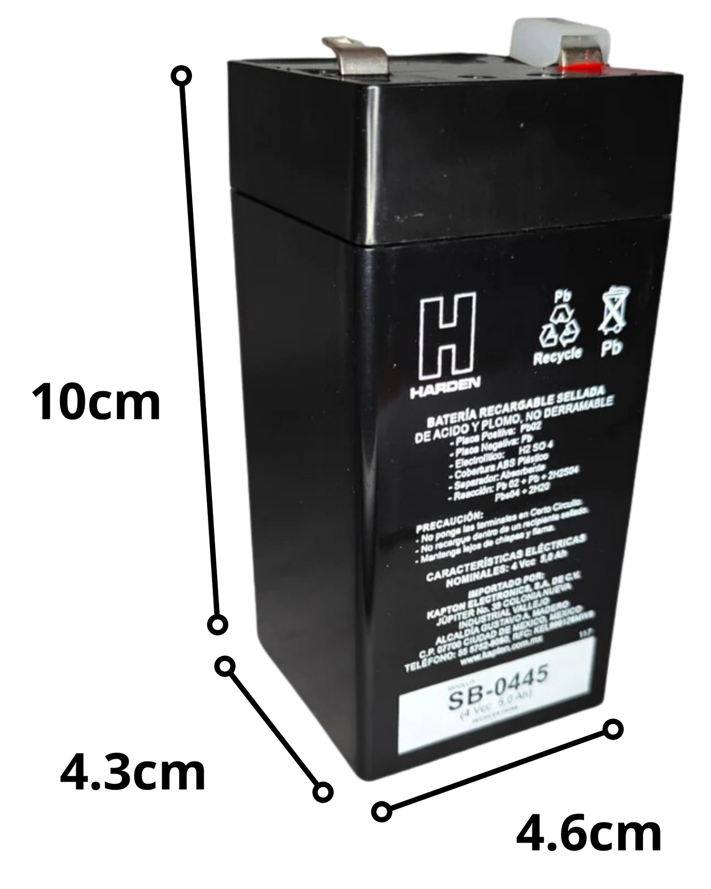 Batería 4V 5A Sellada Recargable SB-0445
