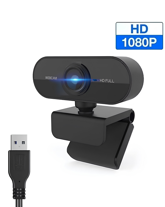 Webcam con microfono y luz LED | Camara para computadora plug USB