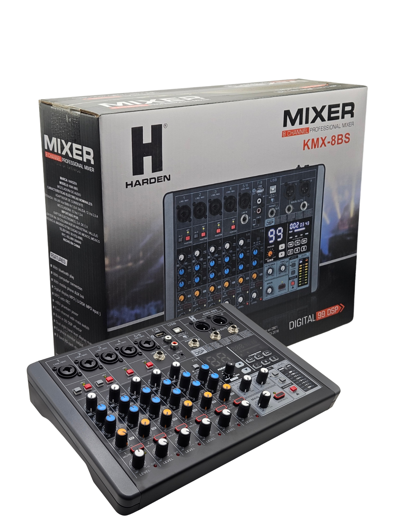 Mezcladora de Audio de 8 Canales KMX-8BS