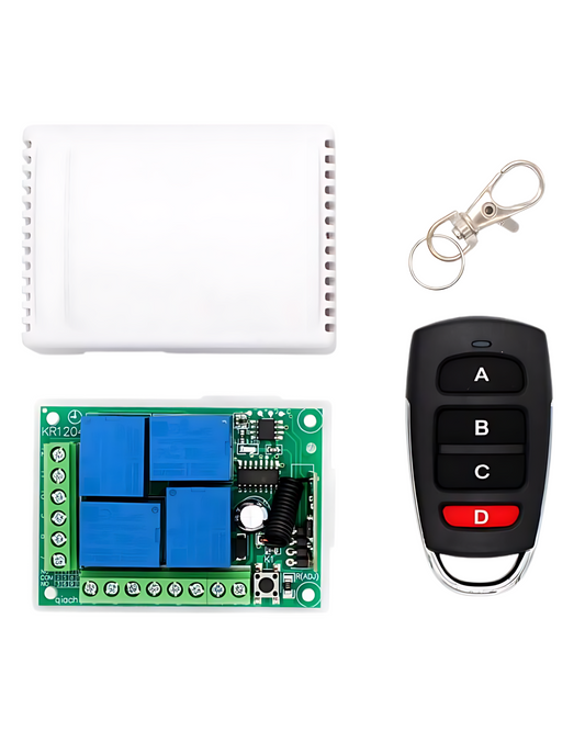 Modulo Receptor de Radiofrecuencia 4 Canales 12V con Control 433 MHz