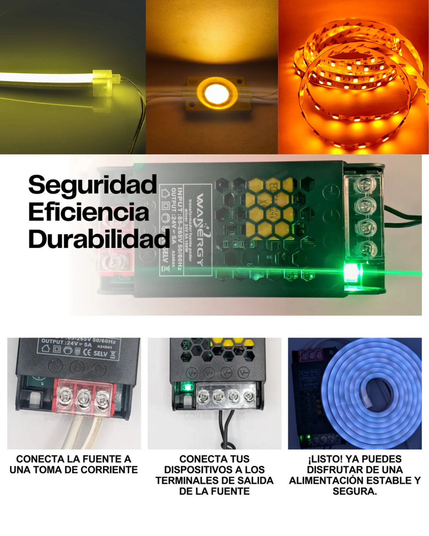 Fuente Conmutada 24V 5A 41174 | Fuente de poder 110VAC - 220VAC 120W