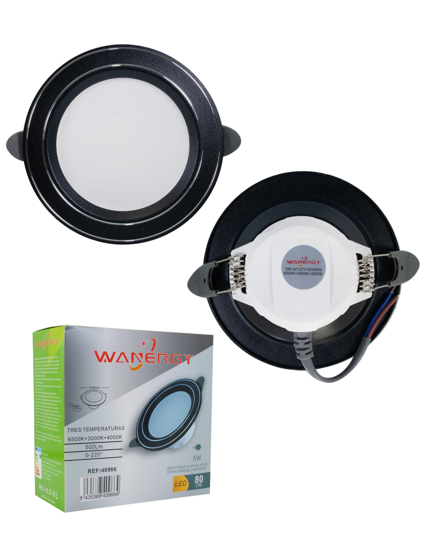 Foco LED de Plafón 5W 3 Colores 40966 | Empotrado 3 temperaturas de luz blanca