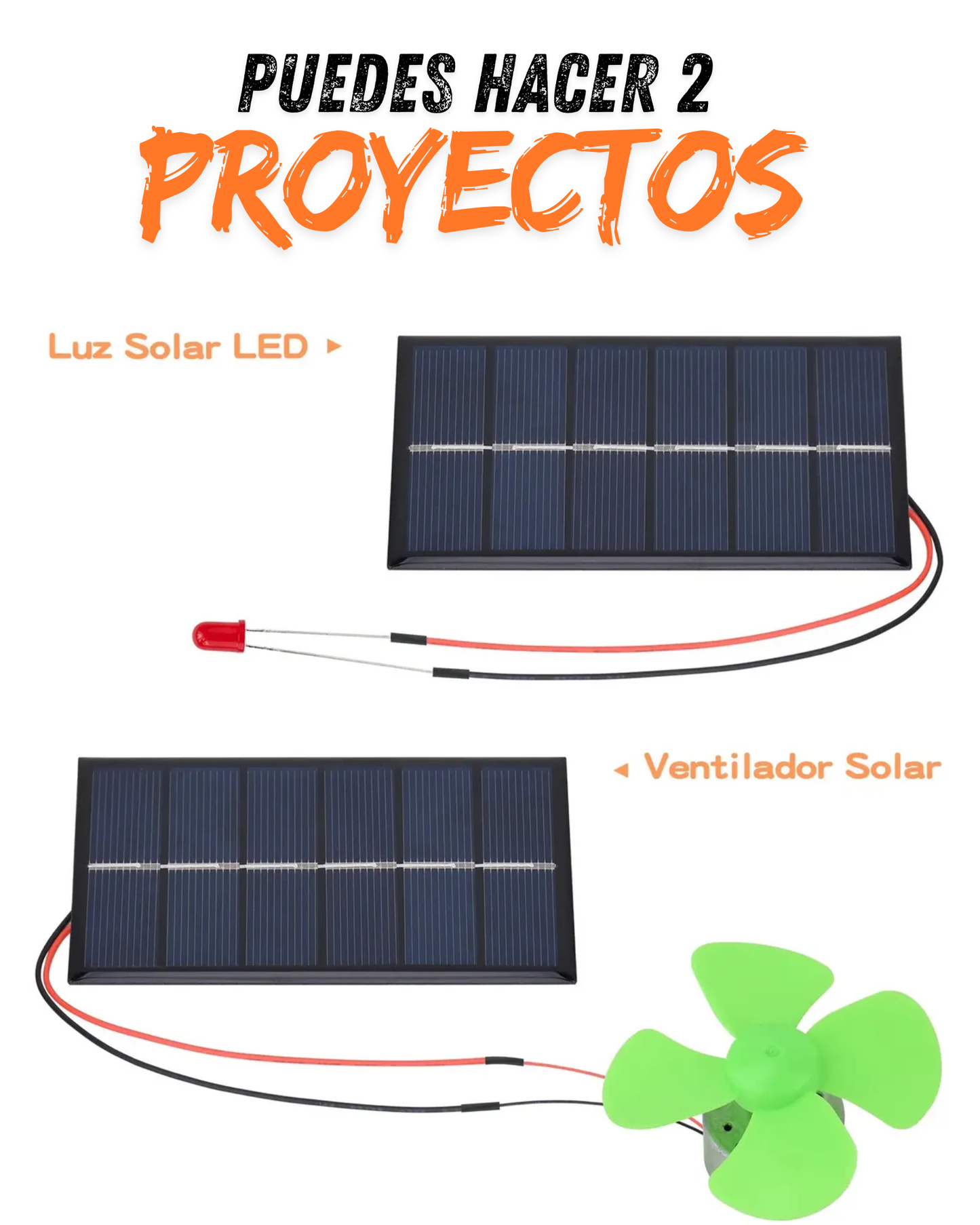 Kit celda solar y motor | Proyecto escolar de energia solar | Panel solar didactico