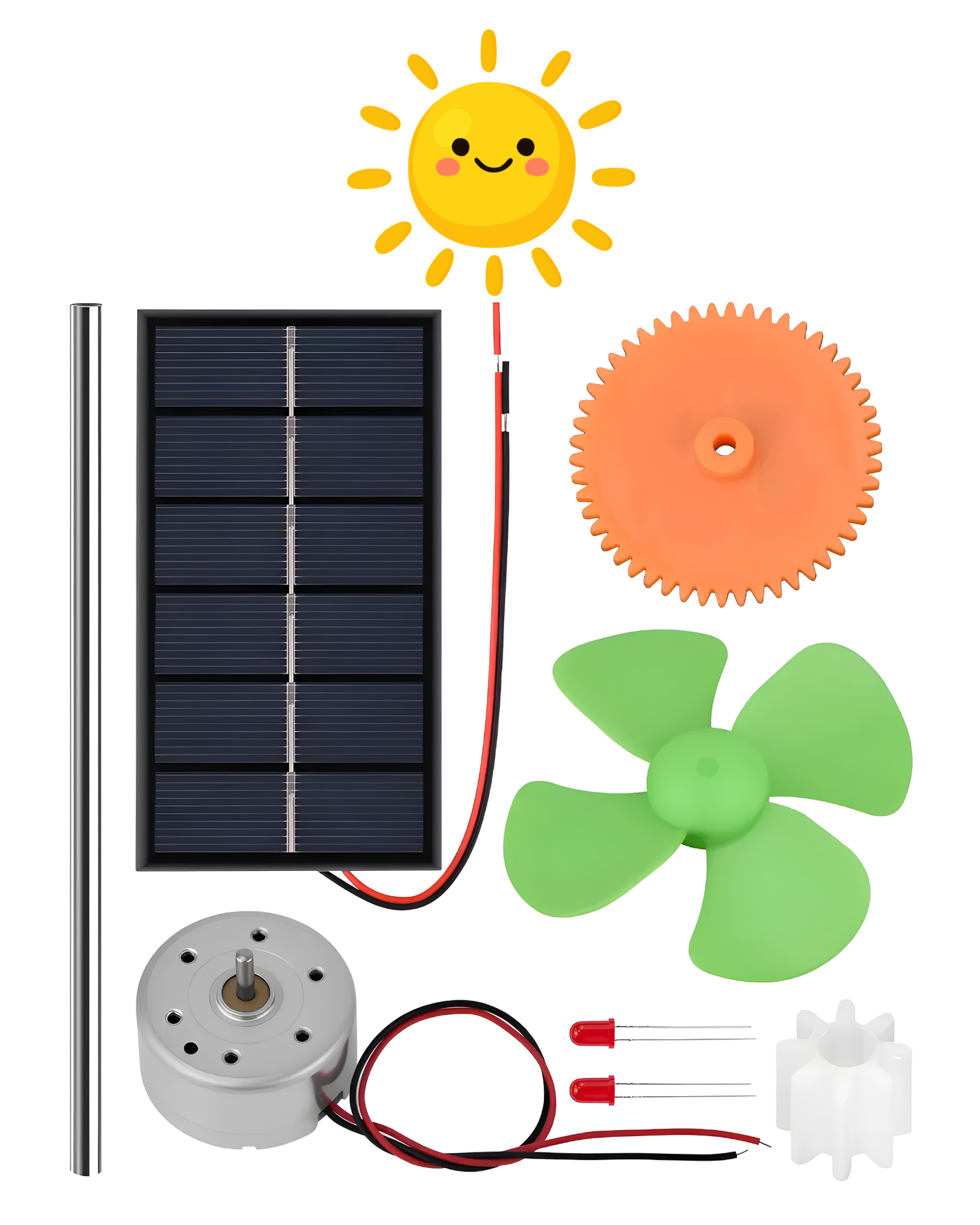 Kit celda solar y motor | Proyecto escolar de energia solar | Panel solar didactico