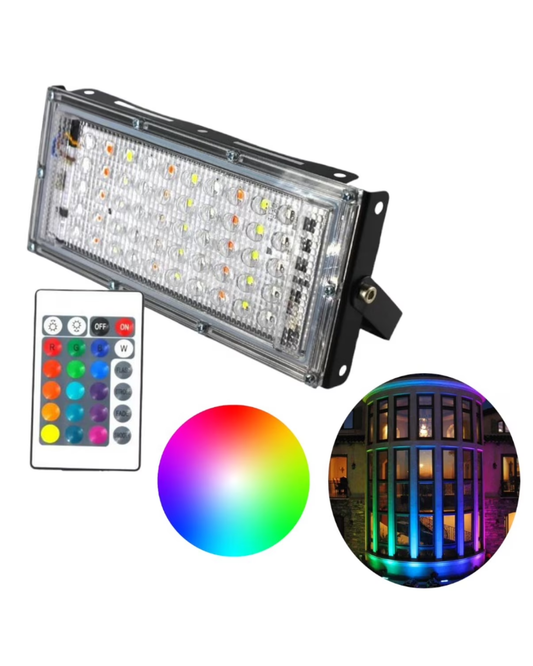 Reflector LED RGB 50w 40608 | Reflector de colores con control remoto