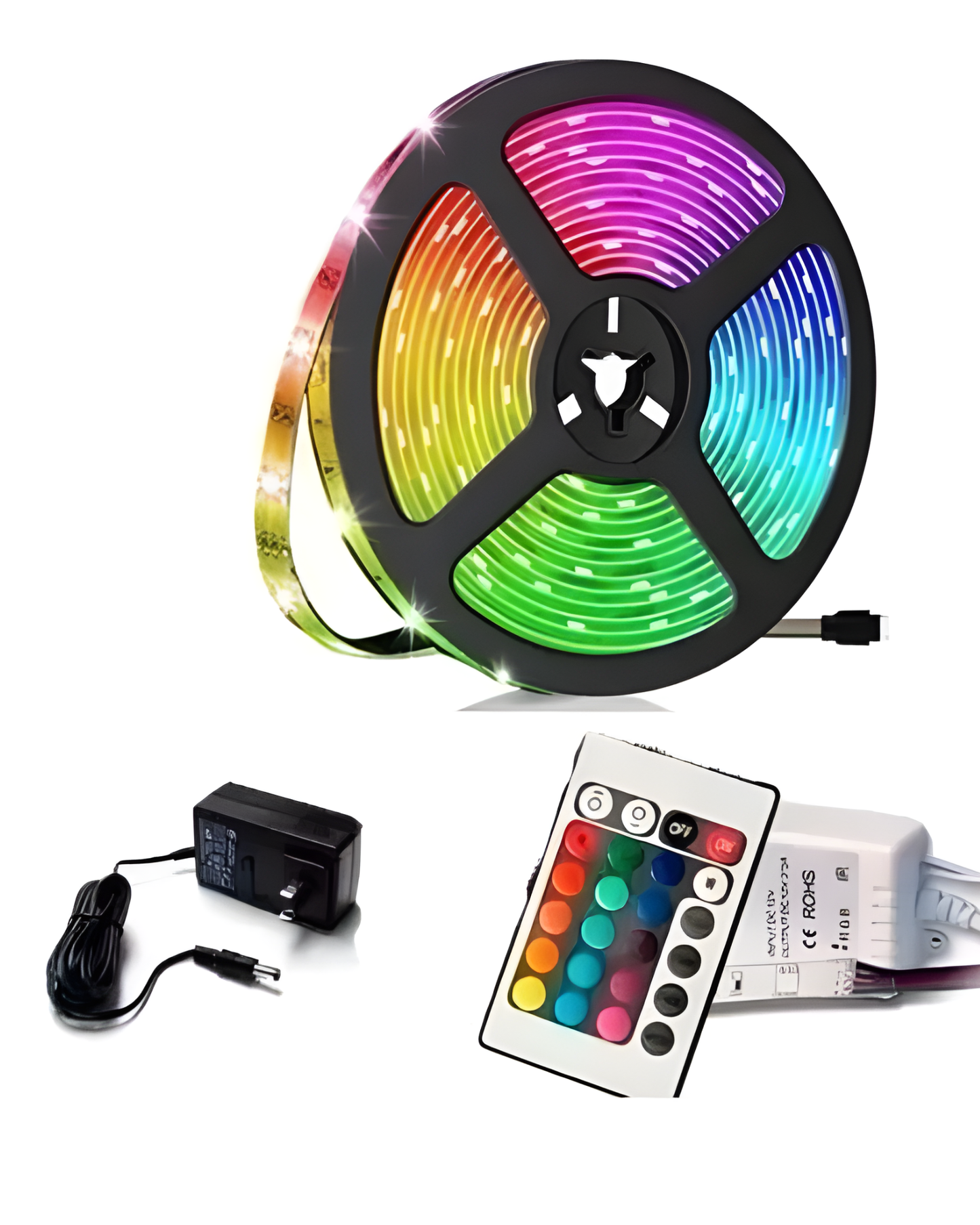 Rollo de Tira LED RGB Multicolor 5m | Cambio de colores | Incluye Fuente de Alimentación | 05103