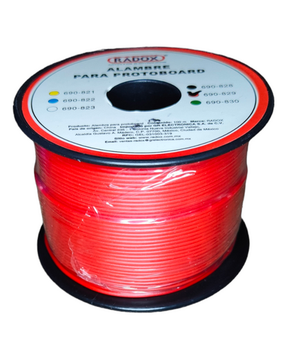 Rollo Alambre para protoboard | Cable de 1 vía para proyectos de electronica