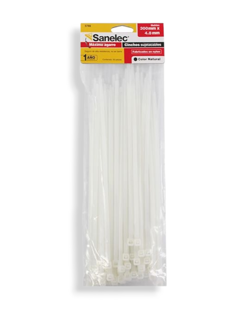 Cinchos de Plástico 30cm blanco 50 piezas 5785