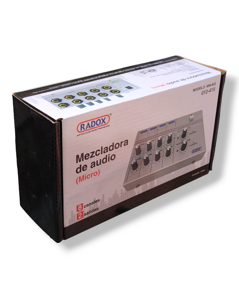 Mezcladora de Audio 8 Canales 2 Salidas 012-415 Radox