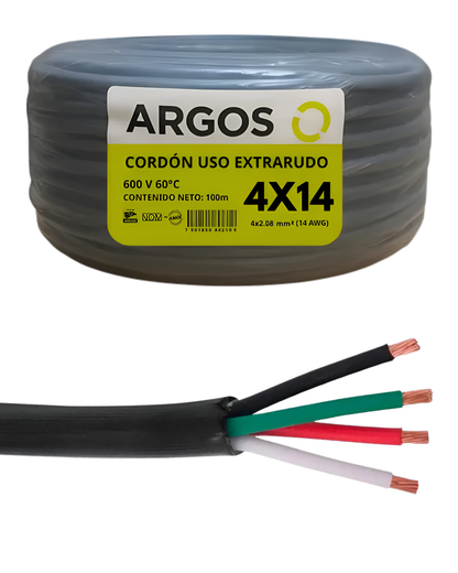 Cable de Uso Rudo 4X14 ARGOS | Cable para Bocina de Uso Rudo calibre 14AWG 4 cables